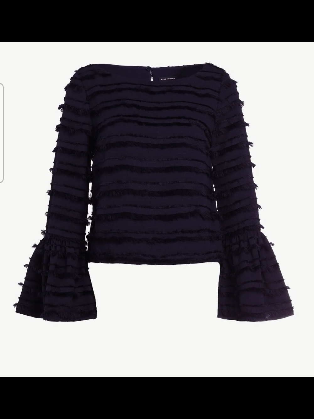 NWT Club Monaco Navy Fringe Top